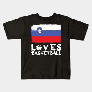 Slovenia Loves Basketball Kids T-Shirt